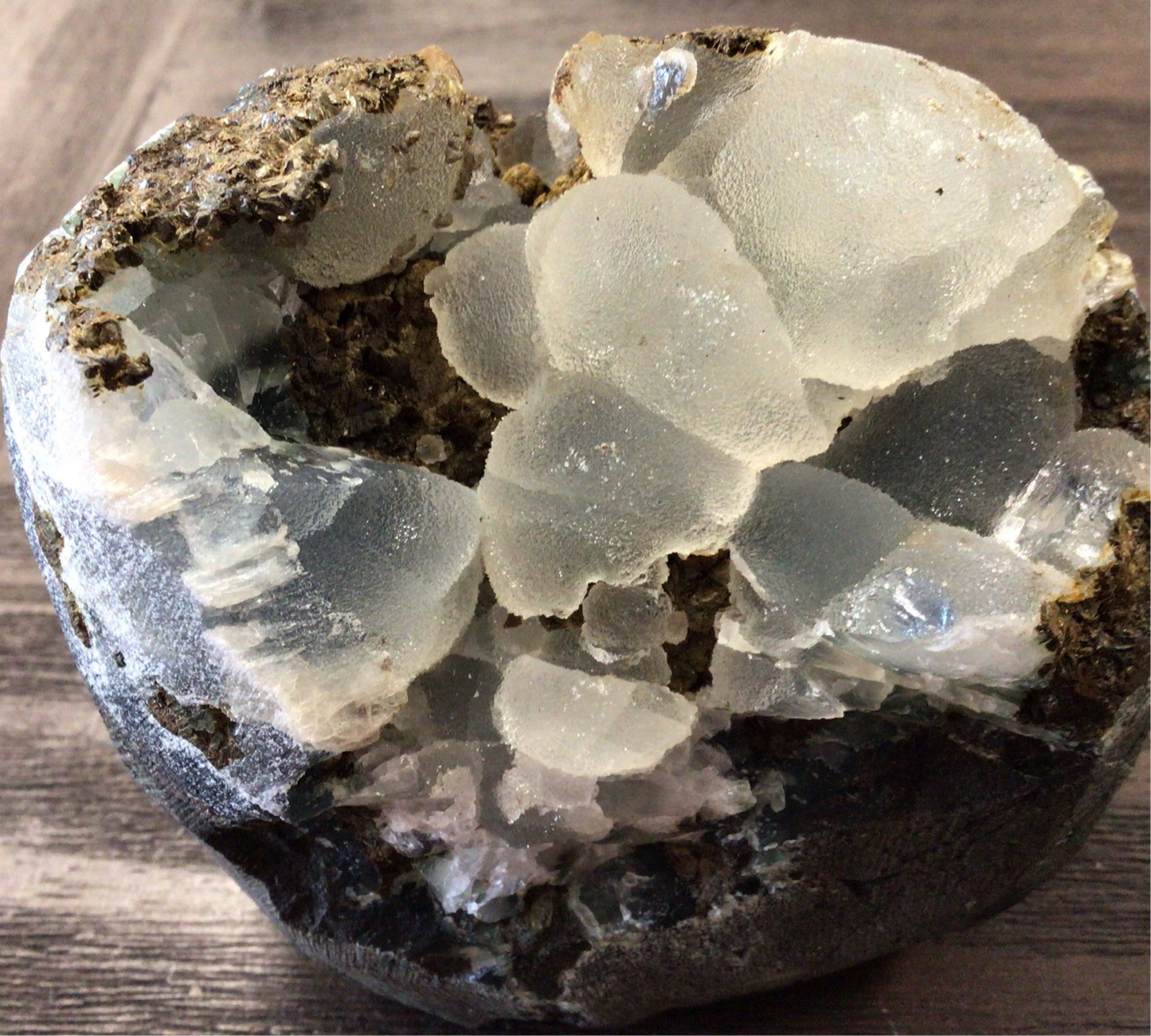 Botryoidal Chalcedony w/ Druzy Quartz Geode #3952333