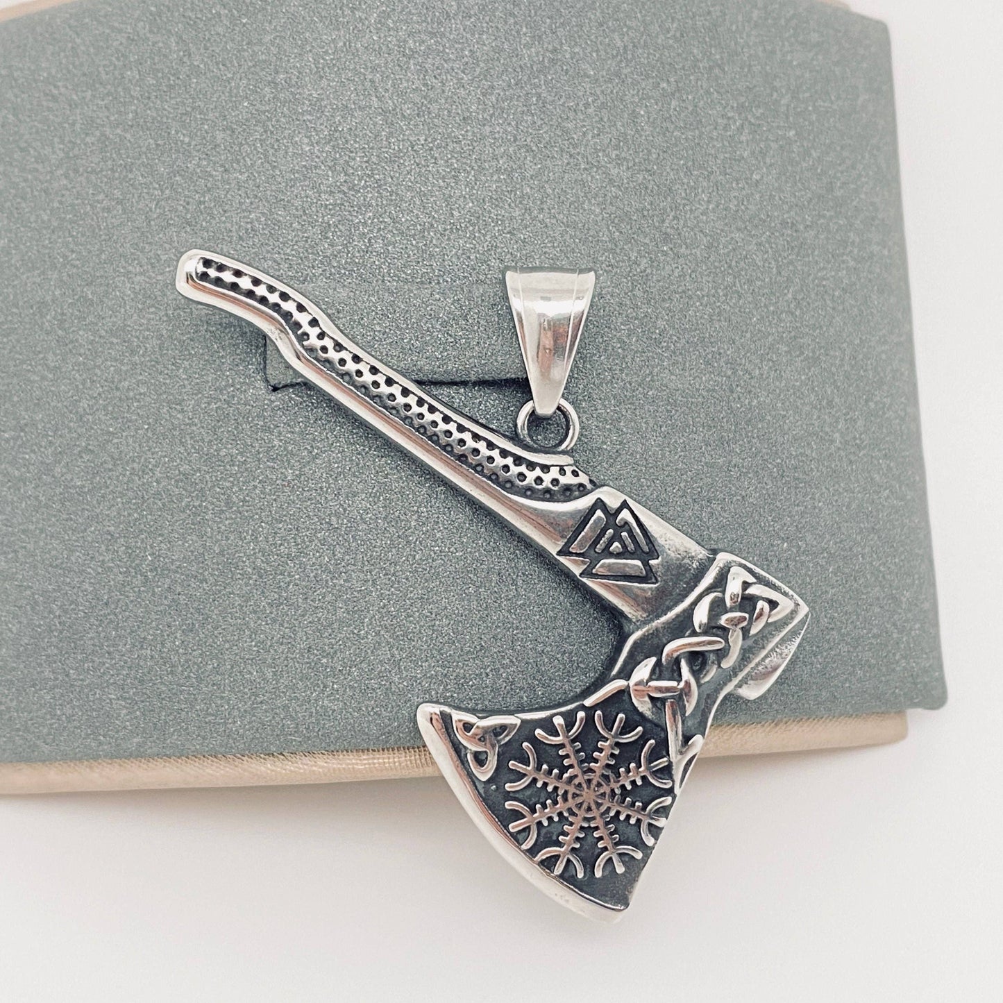 Viking Axe Odin Celtic Knot Titanium Steel Pendant