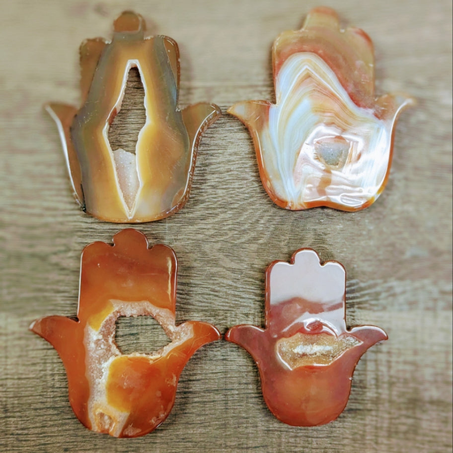 Carnelian Hamsa Carvings