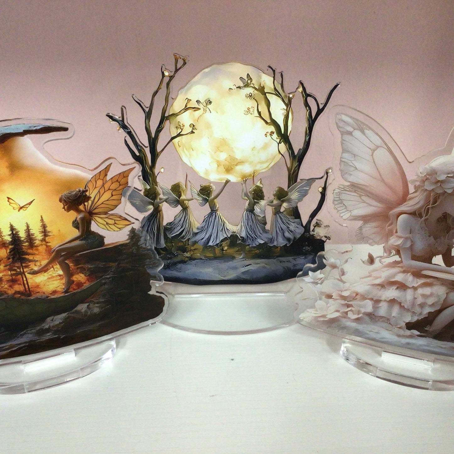 Acrylic Fairy Scene On Stand