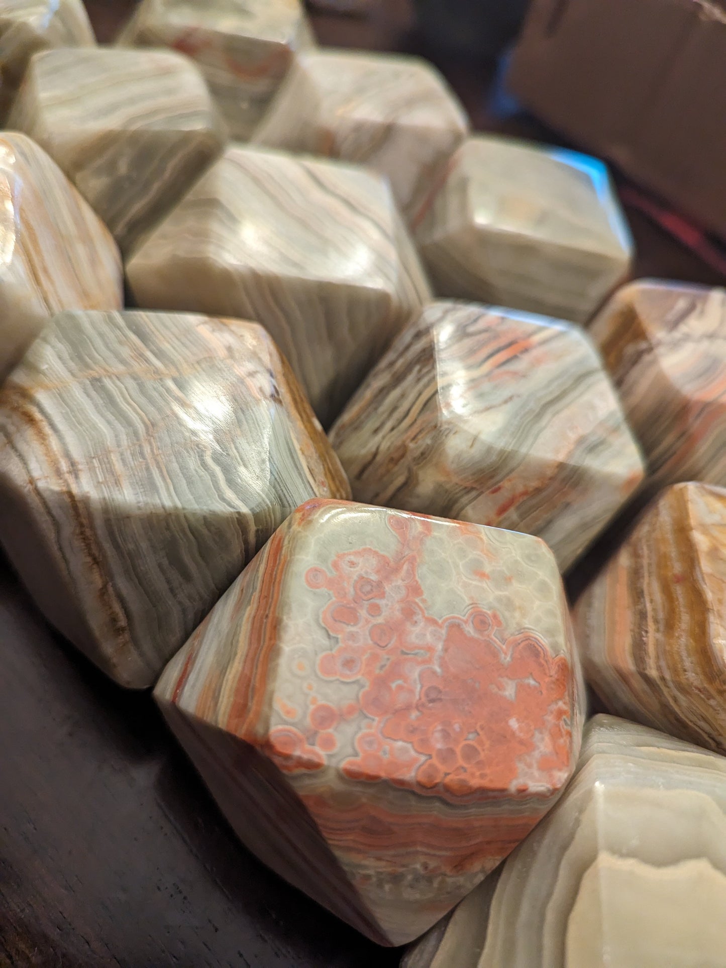 Banded Calcite "Green Onyx" Tetradecahedron