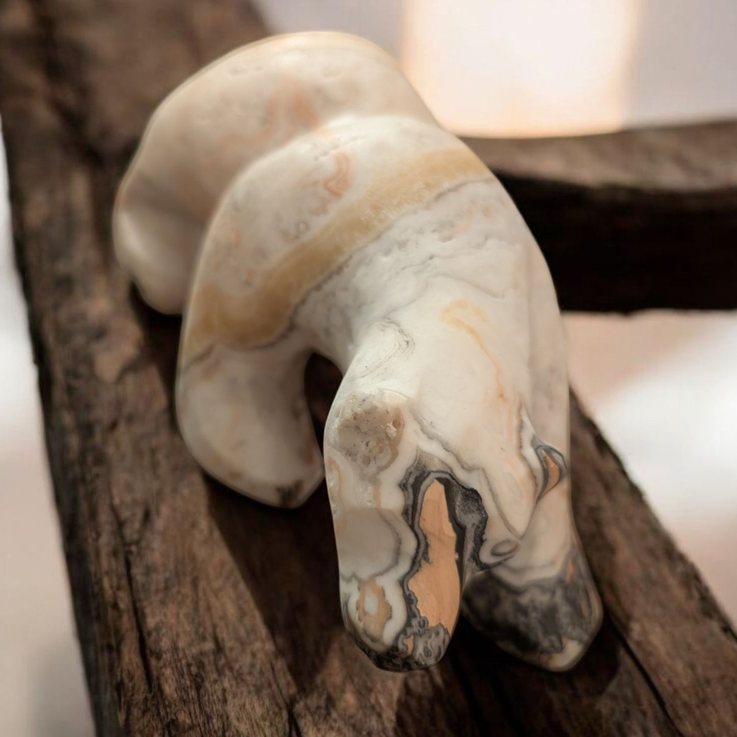 Large Mexican Zebra Calcite Bear