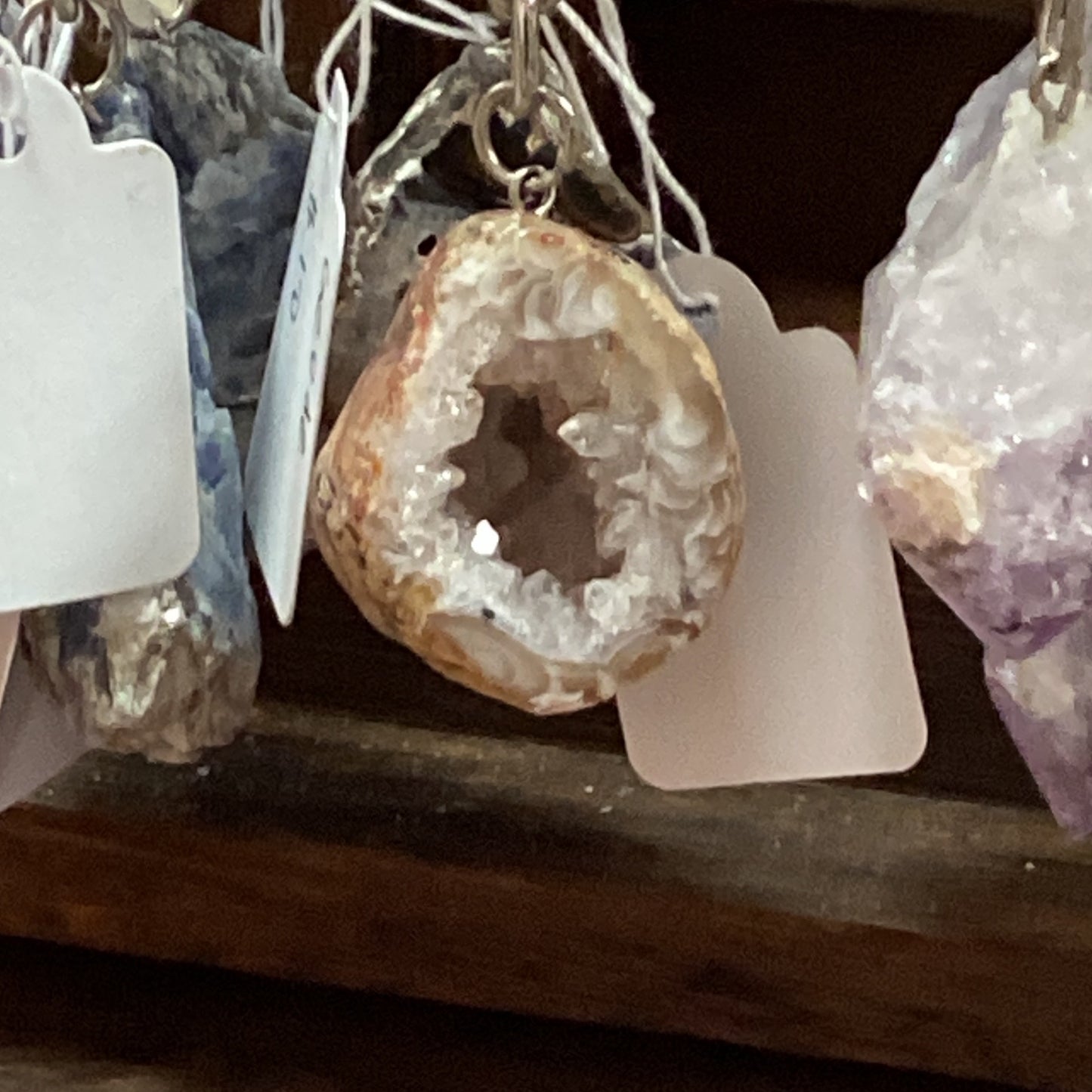 Raw Geode Keychain