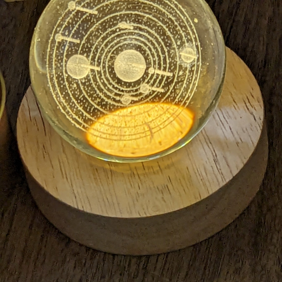 Clear Glass Etched Sphere