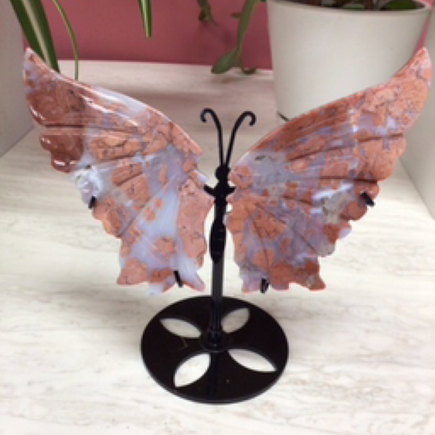 Cotton Candy Agate Butterfly