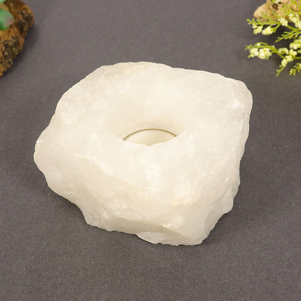 Clear Quartz Candle Holder | Crystal Home Décor