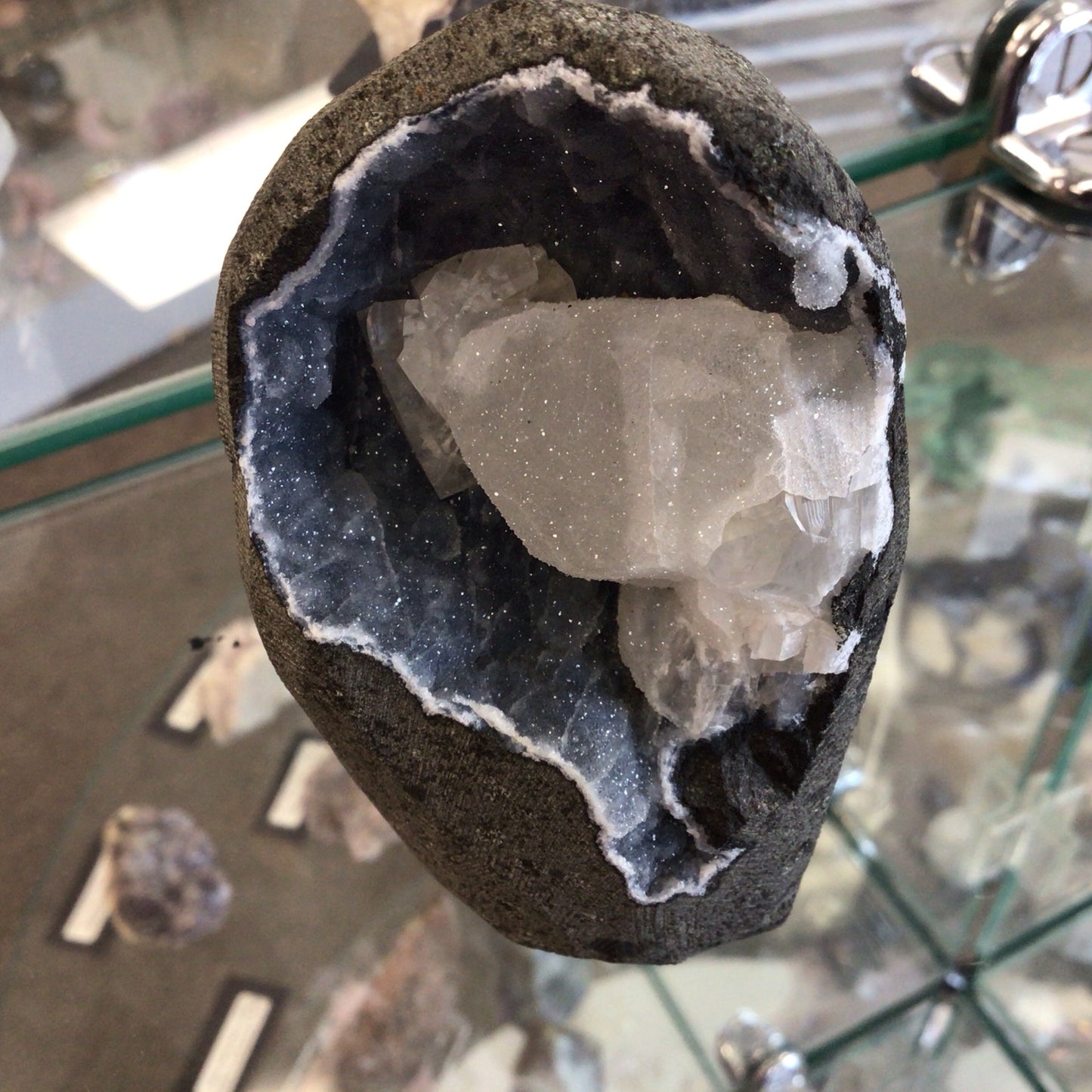 Blue Chalcedony w/ Apophyllite Calcite #398824