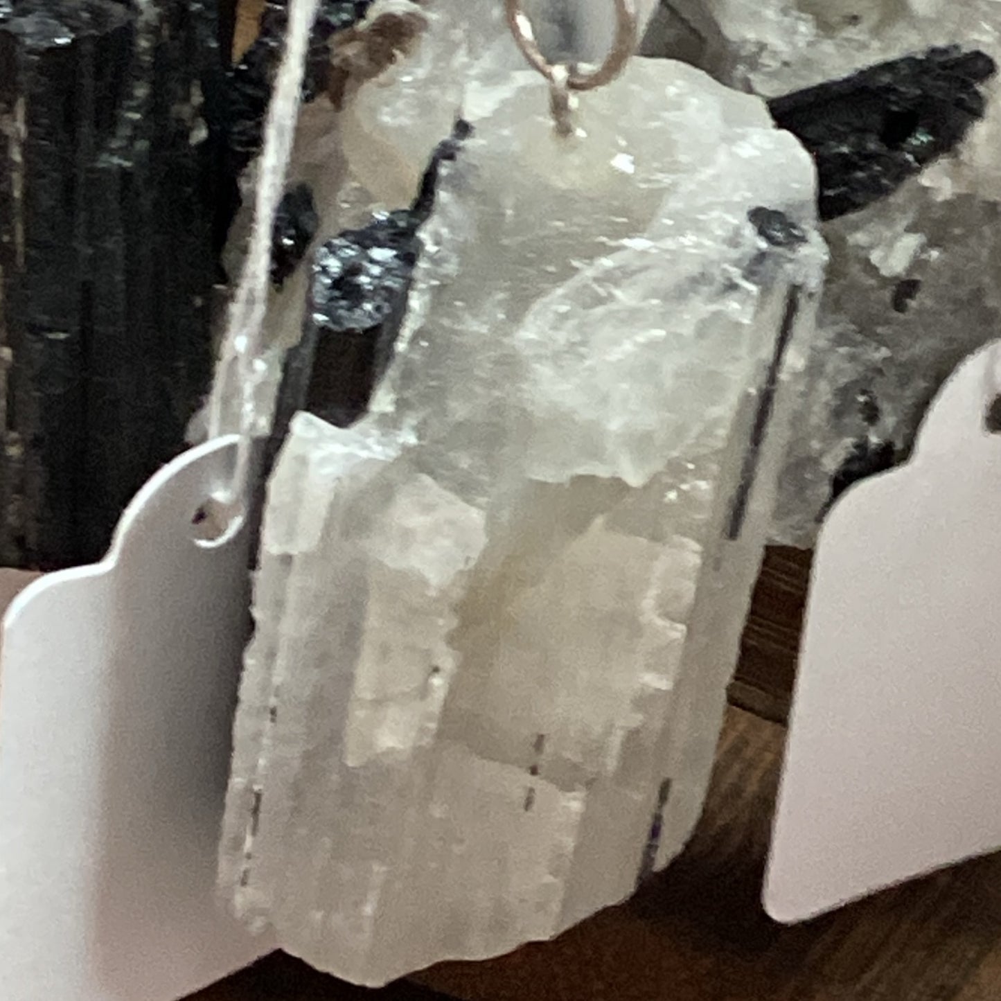 Raw Tourmaline in Quartz Keychain