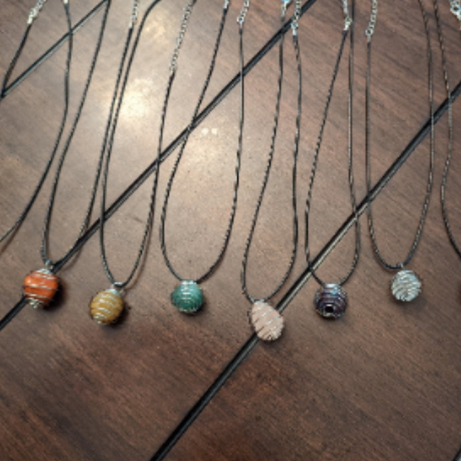 Spiral Cage Pendant Necklace