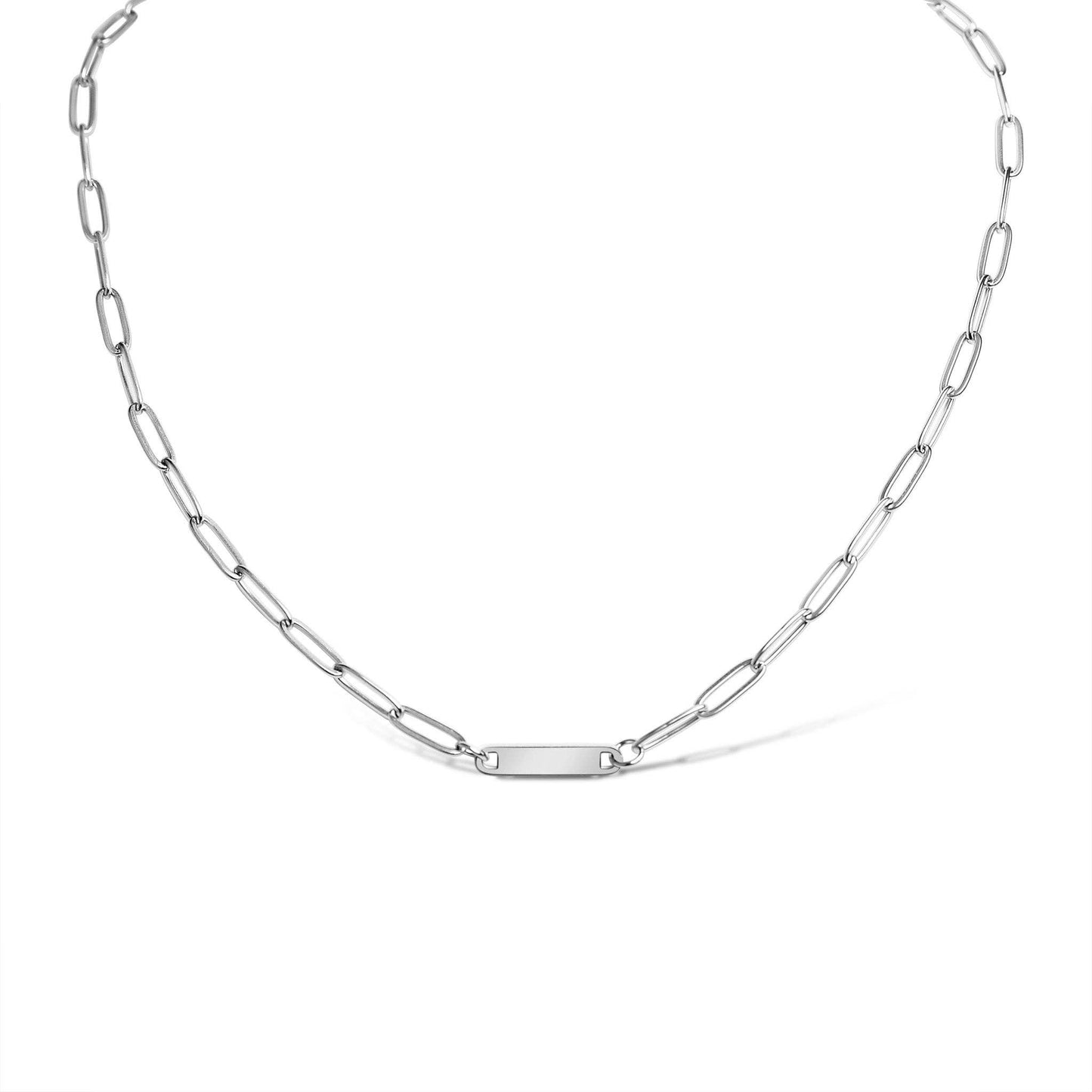 Mama Bear Engravable Paperclip Bar Necklace