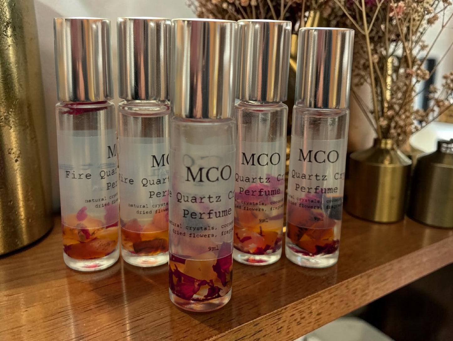 Fire Quartz Crystal Perfume Rollers
