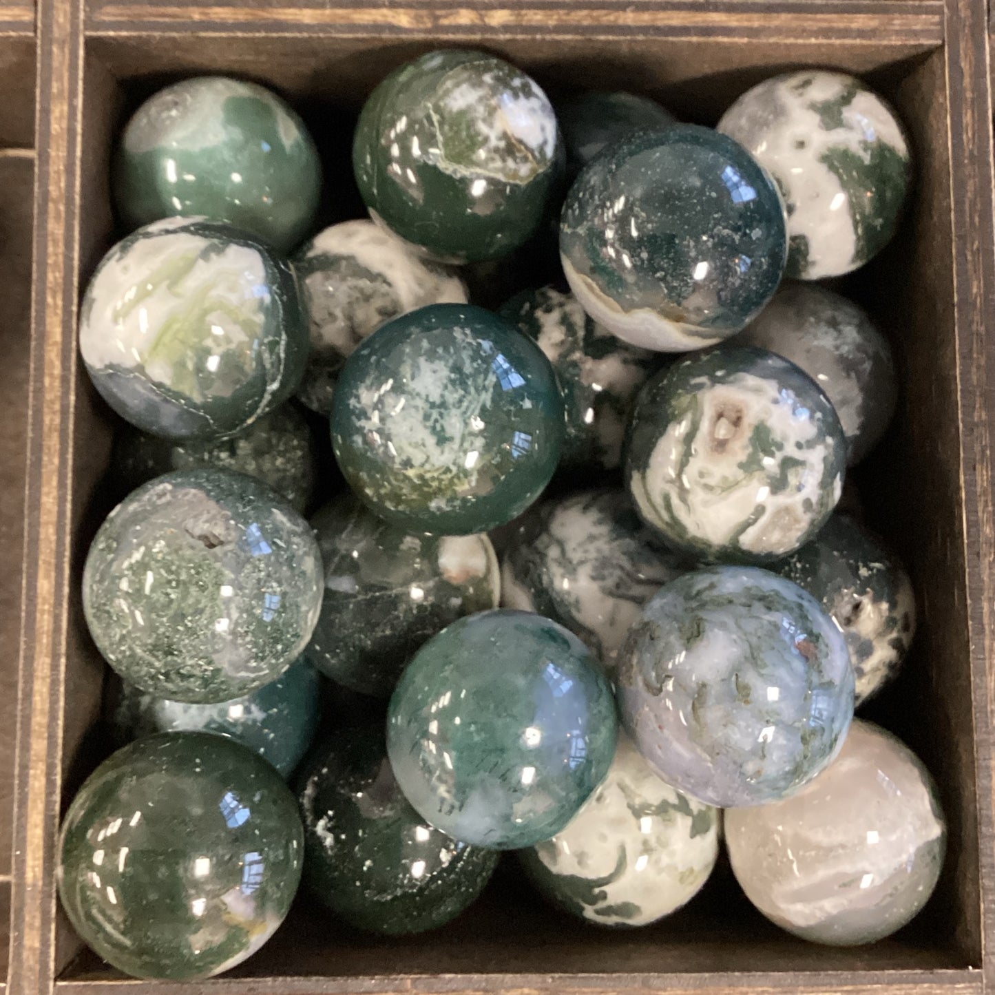 Moss Agate Mini Spheres