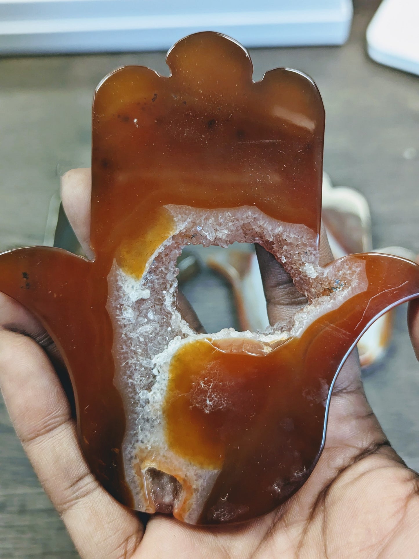 Carnelian Hamsa Carvings