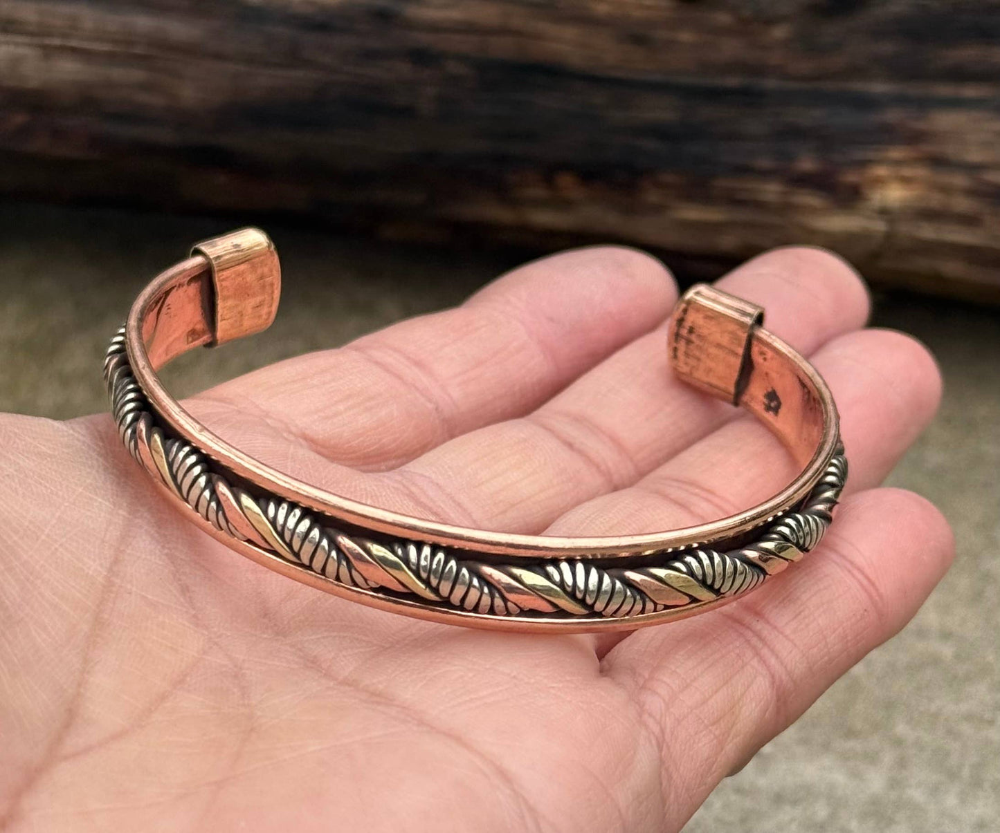 Pure Copper Twisted Open Back Bracelet