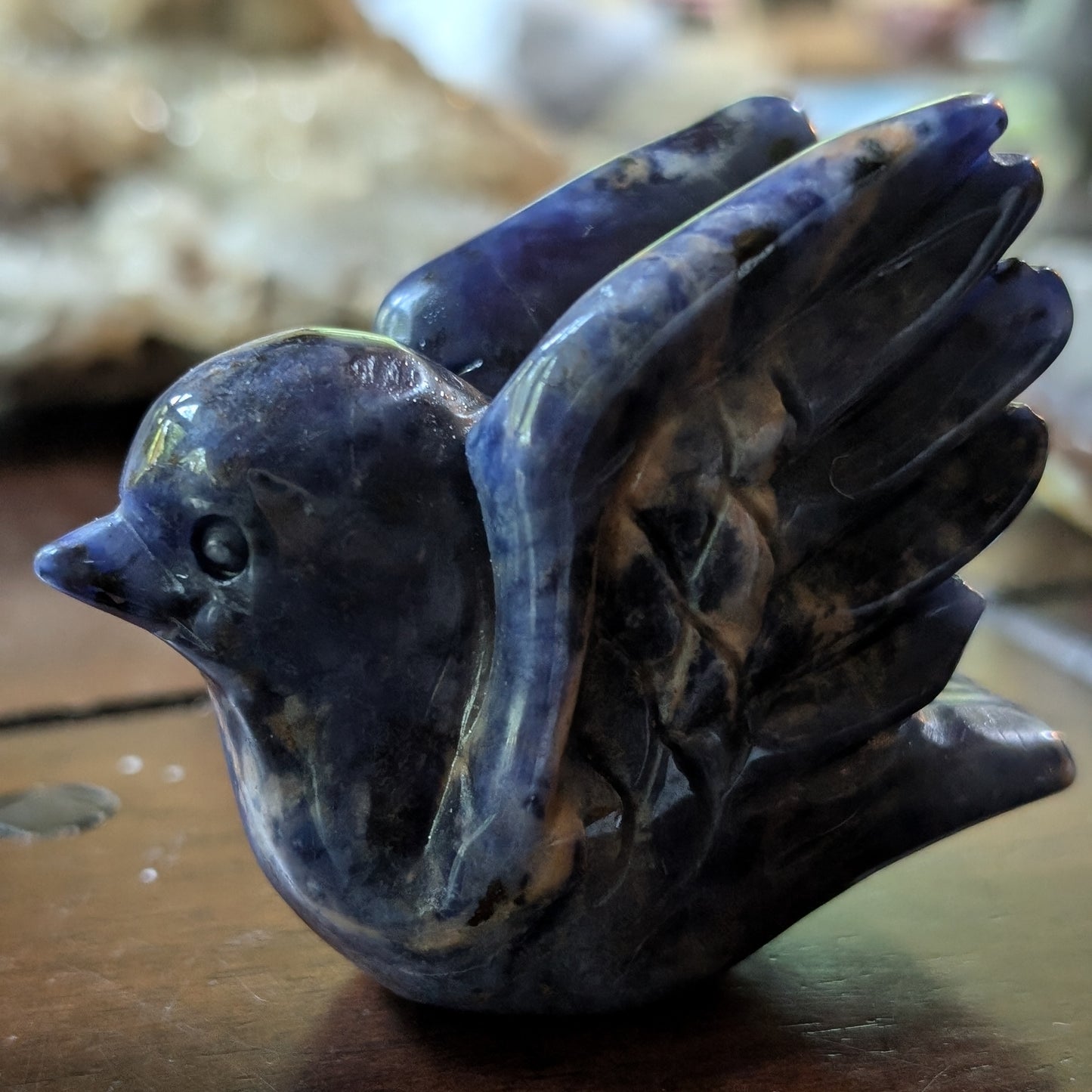 Sodalite Bird Carving