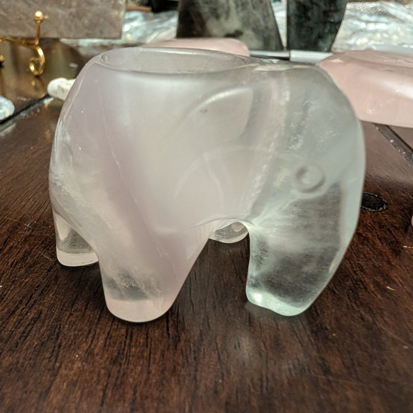 Fluorite Mini Elephant Tea Candle Figurine