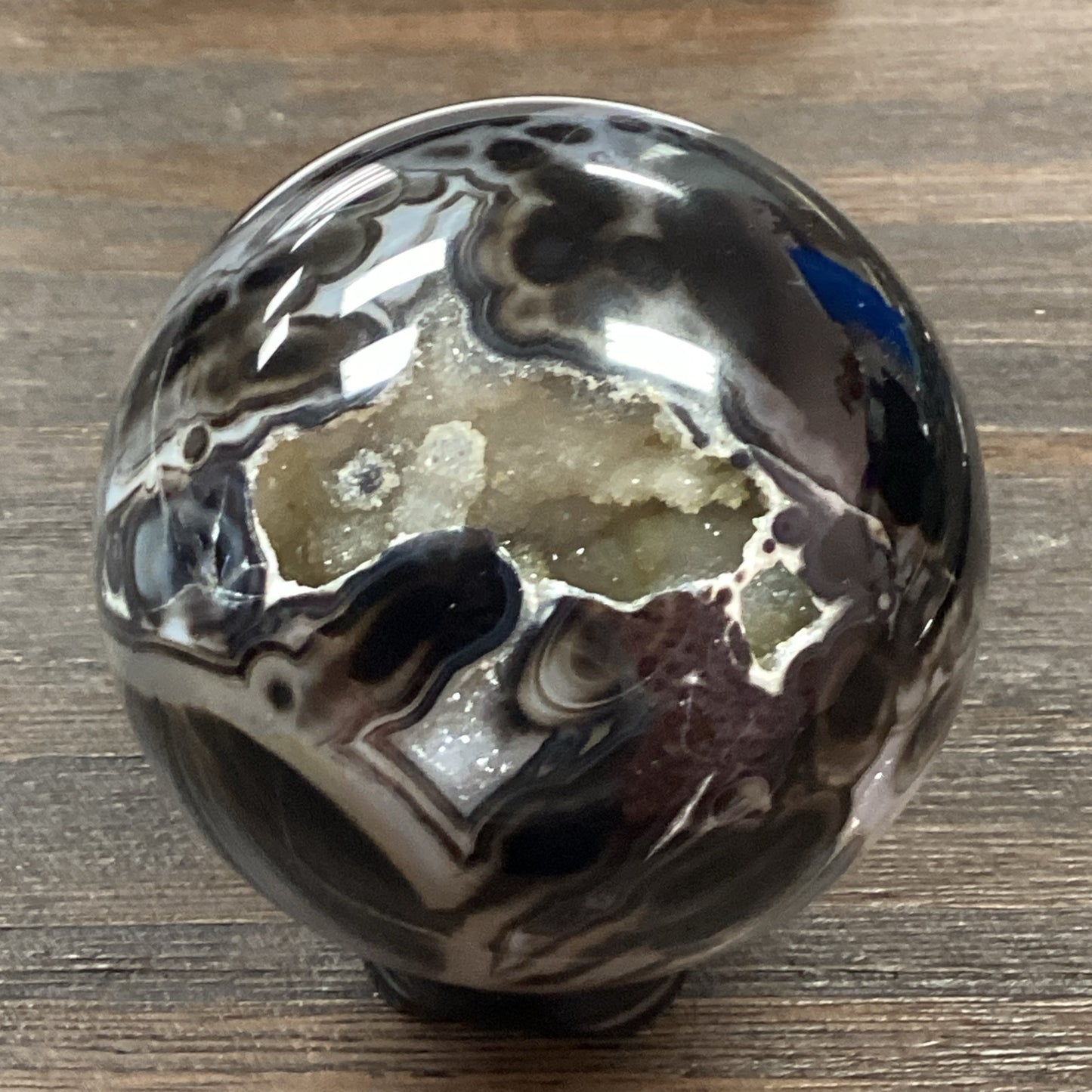 Druzy Black Agate Sphere