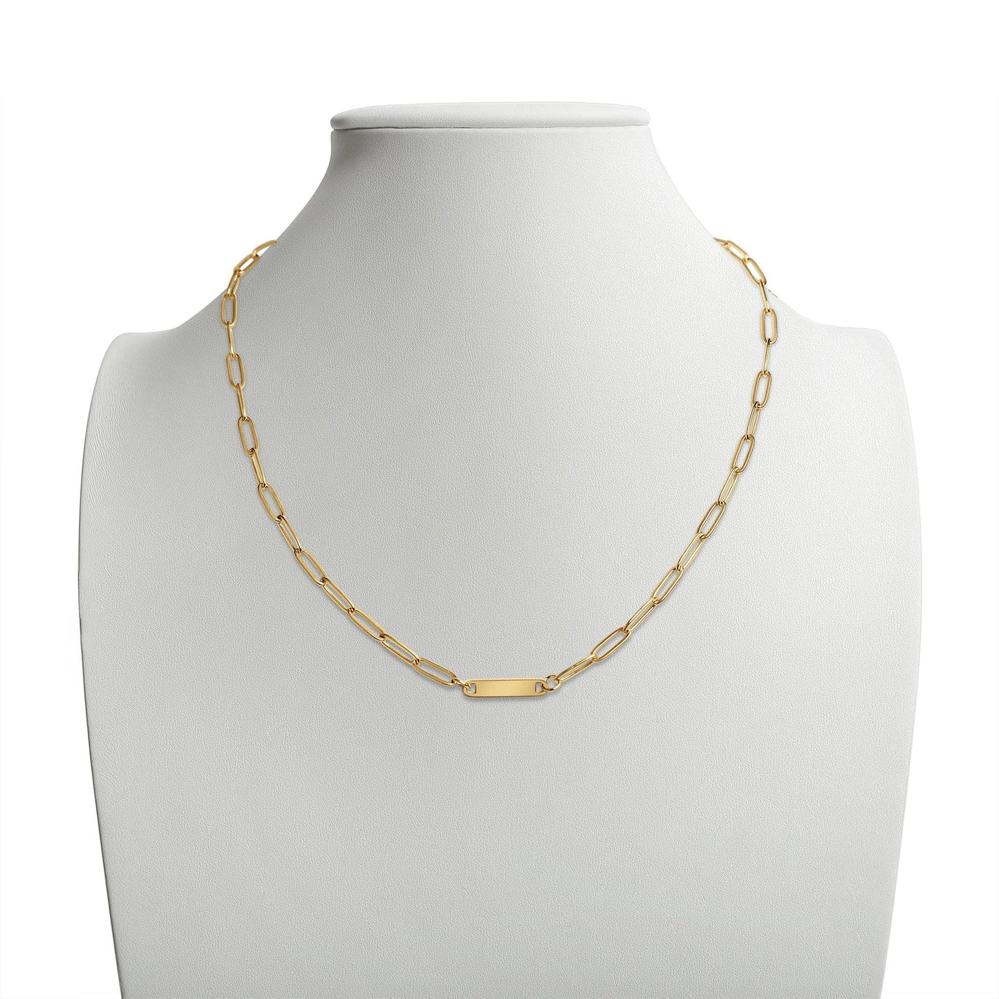 Mama Bear Engravable Paperclip Bar Necklace