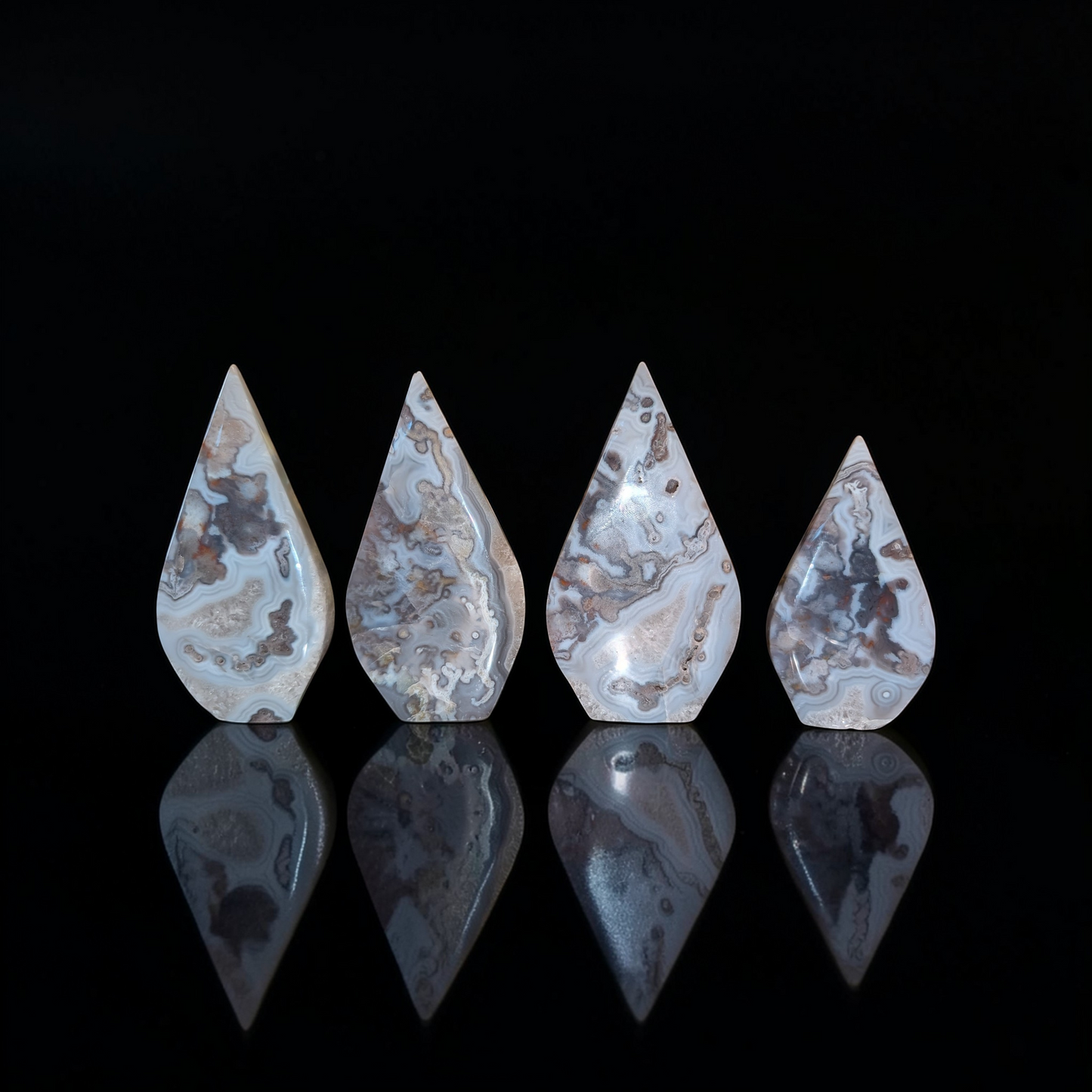 Banded Plume Agate with Druzy Quartz