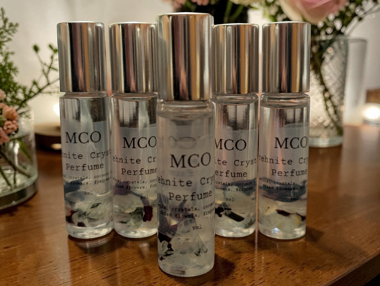 Prehnite Crystal Perfume Rollers