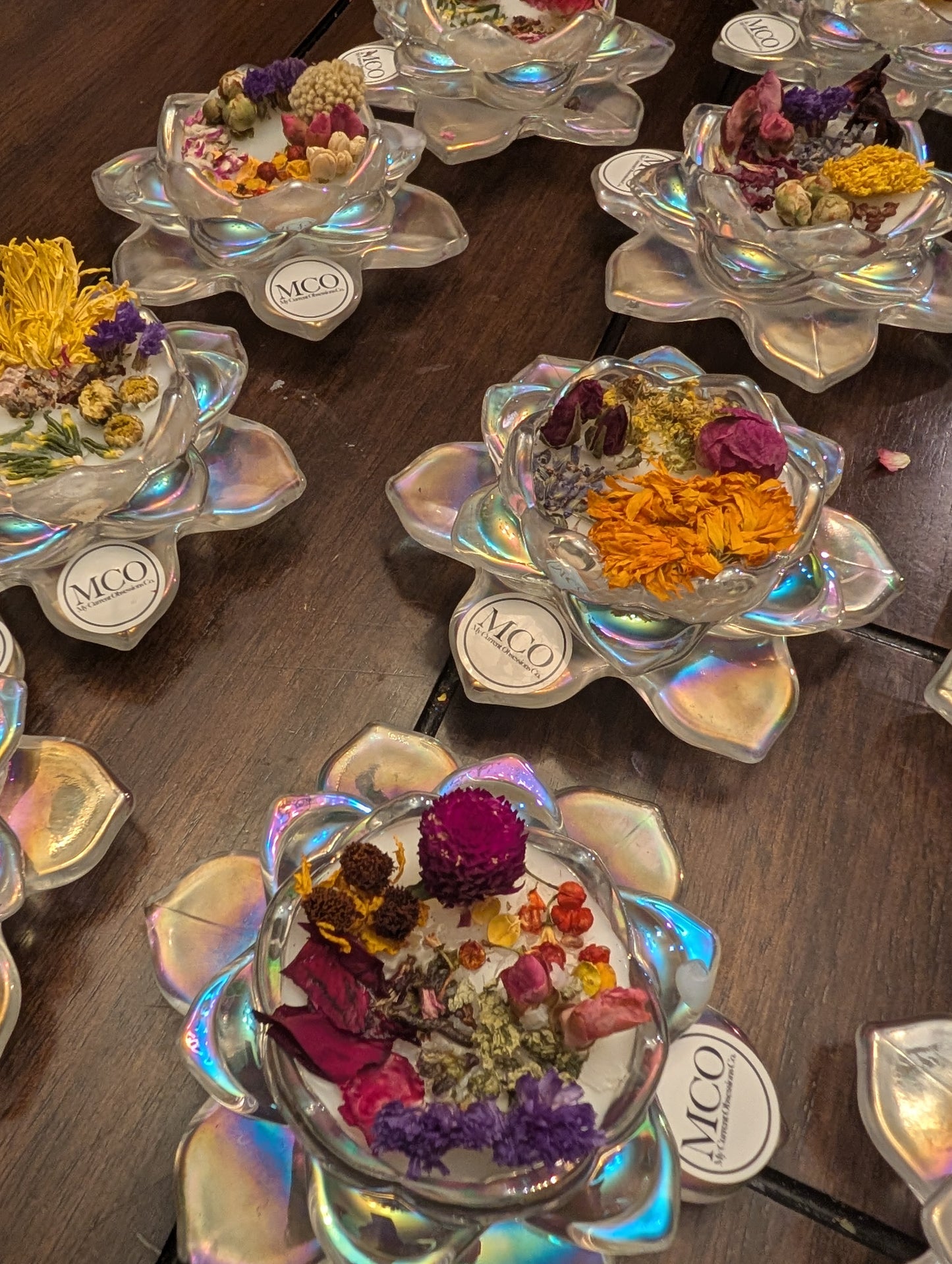 Lotus Iridescent Wickless Candles