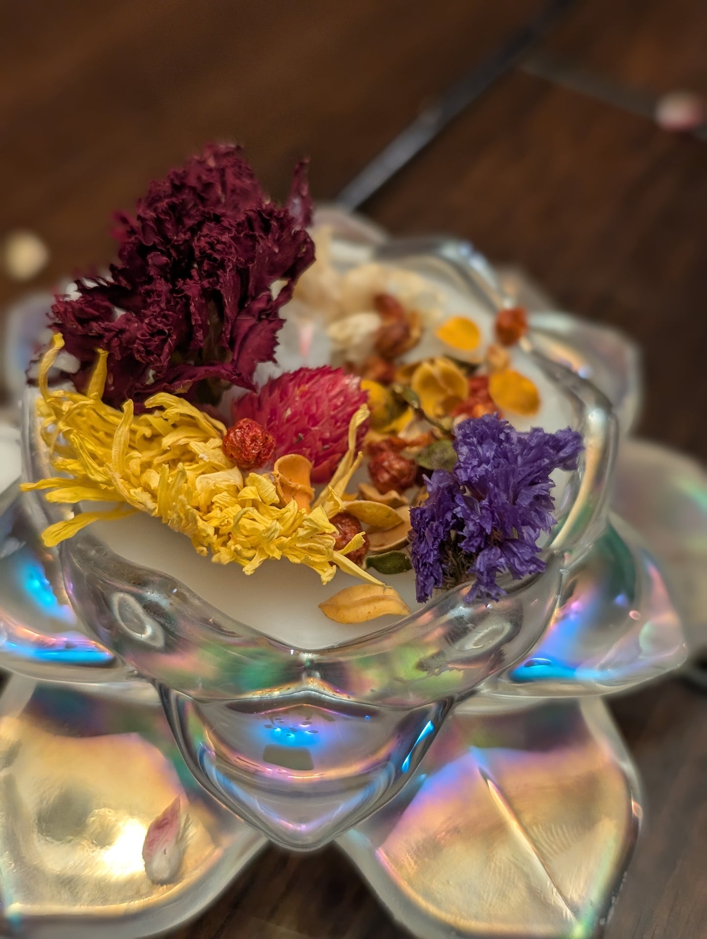Lotus Iridescent Wickless Candles