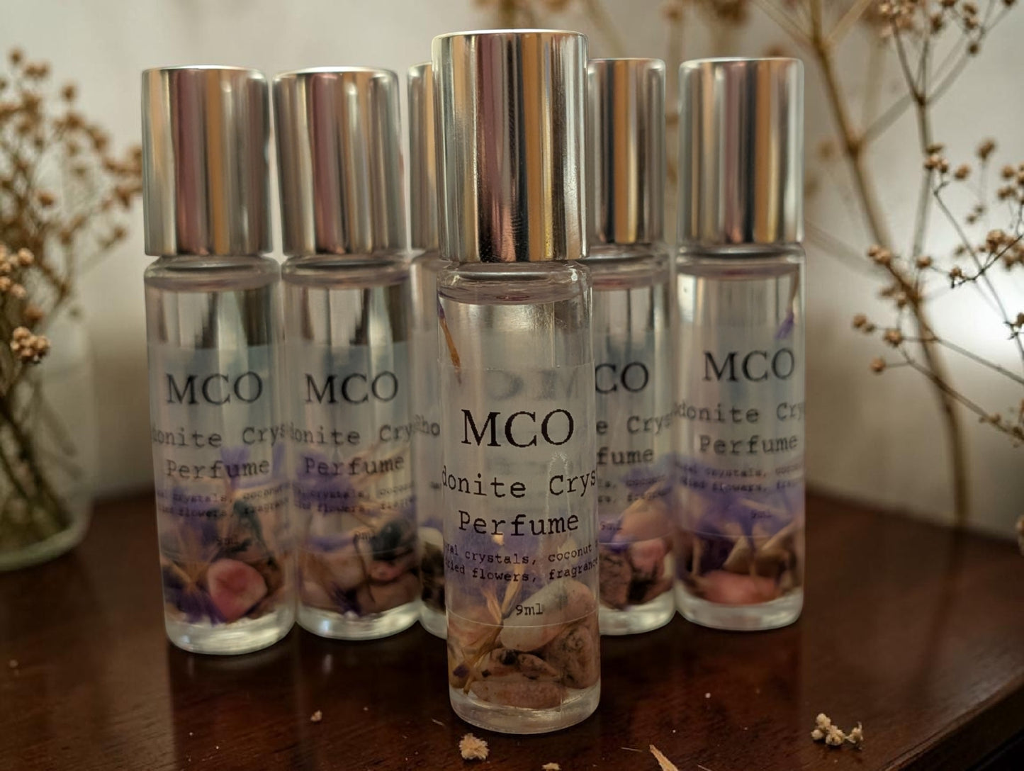 Rhodonite Crystal Perfume Rollers
