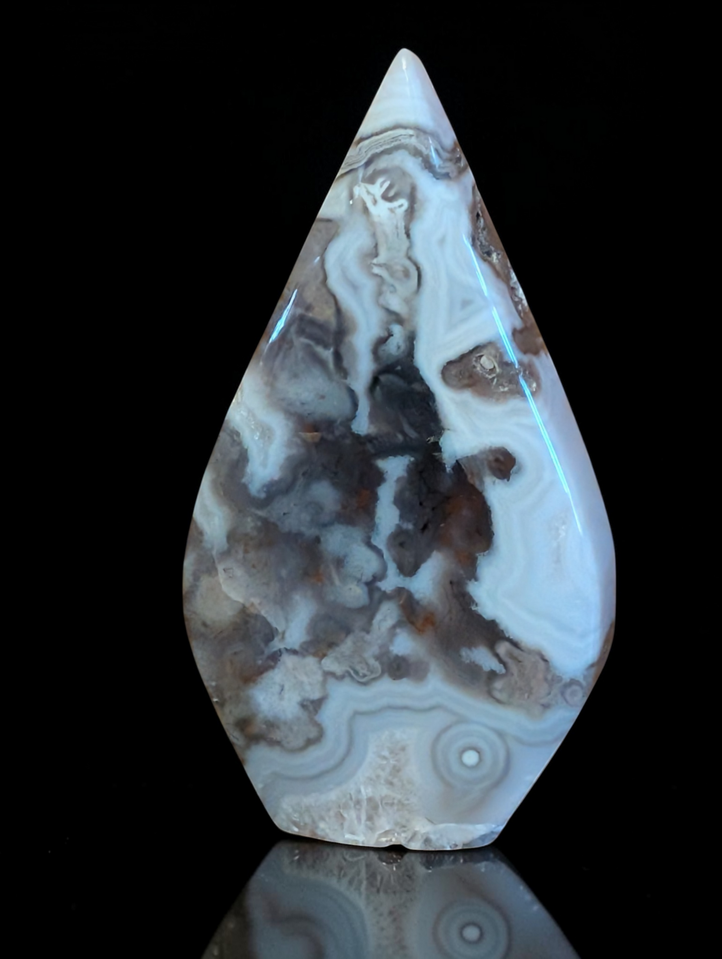 Banded Plume Agate with Druzy Quartz