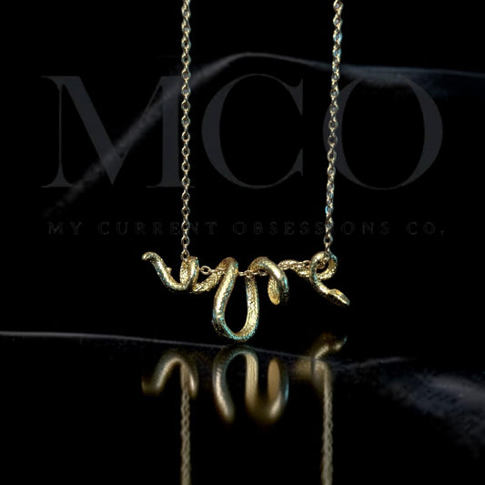 Gold Stainless Steel Snake Necklace