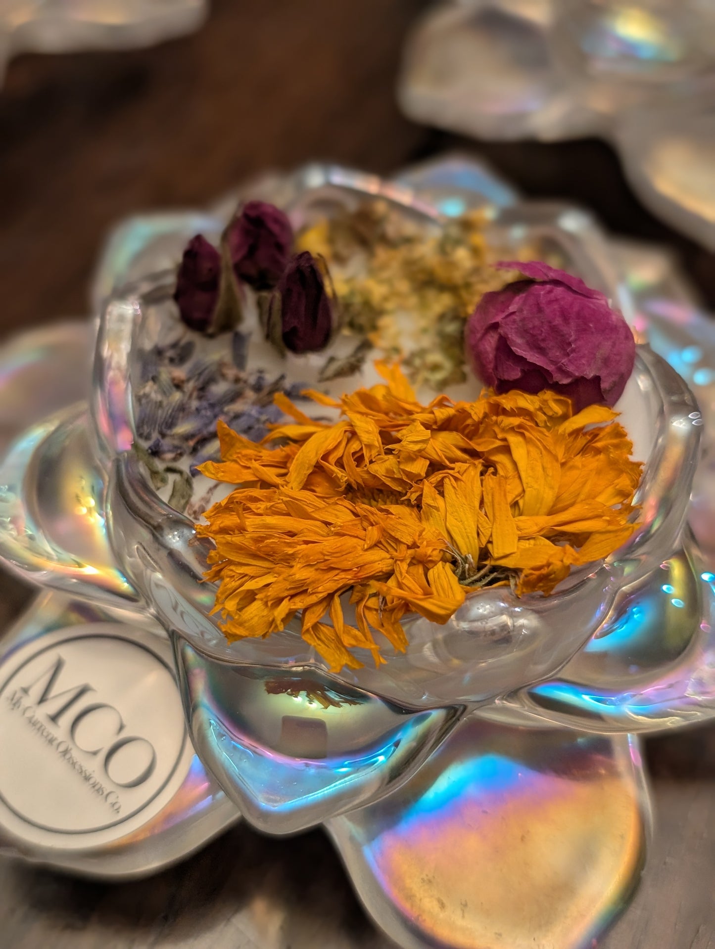 Lotus Iridescent Wickless Candles
