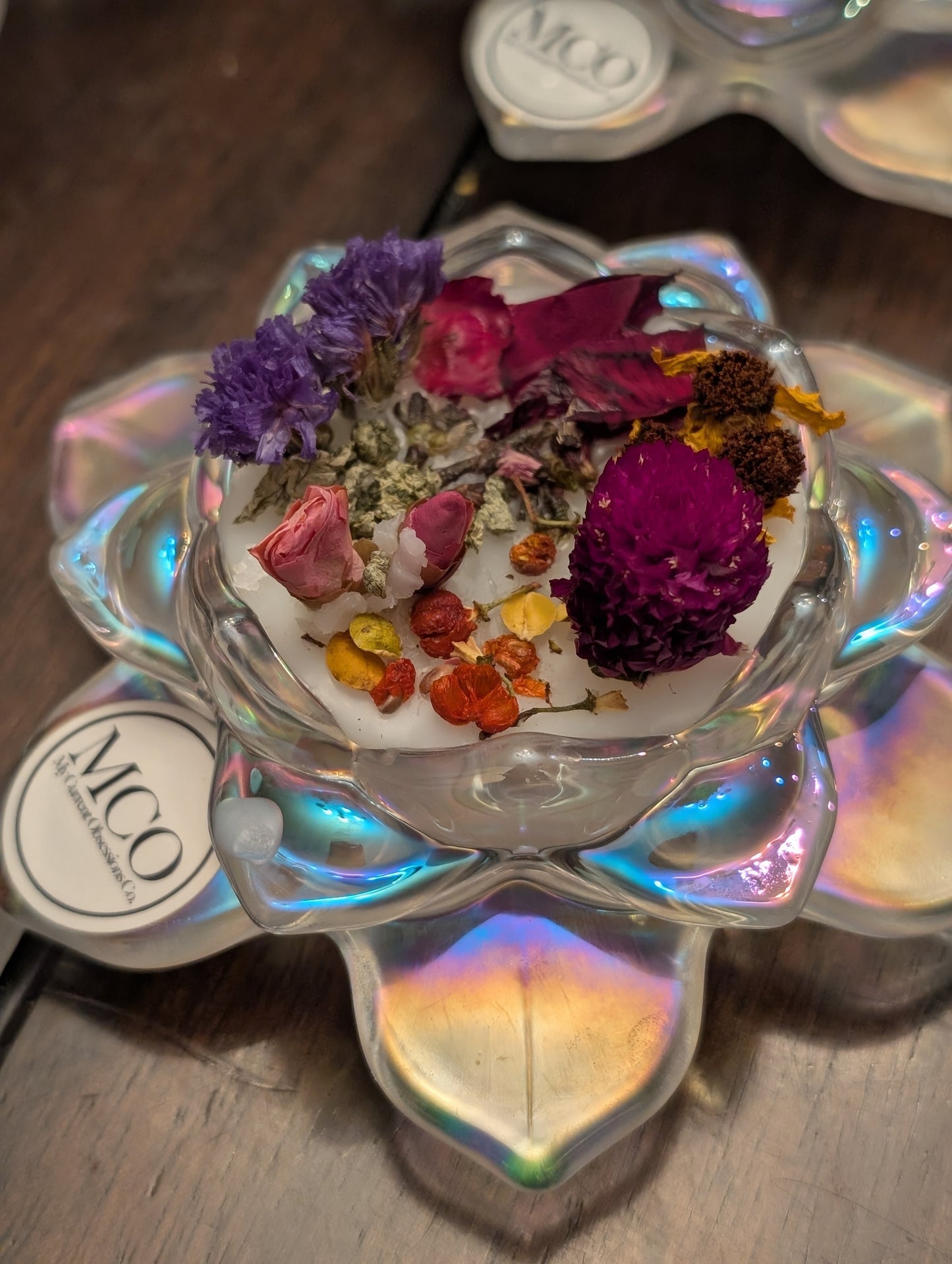 Lotus Iridescent Wickless Candles