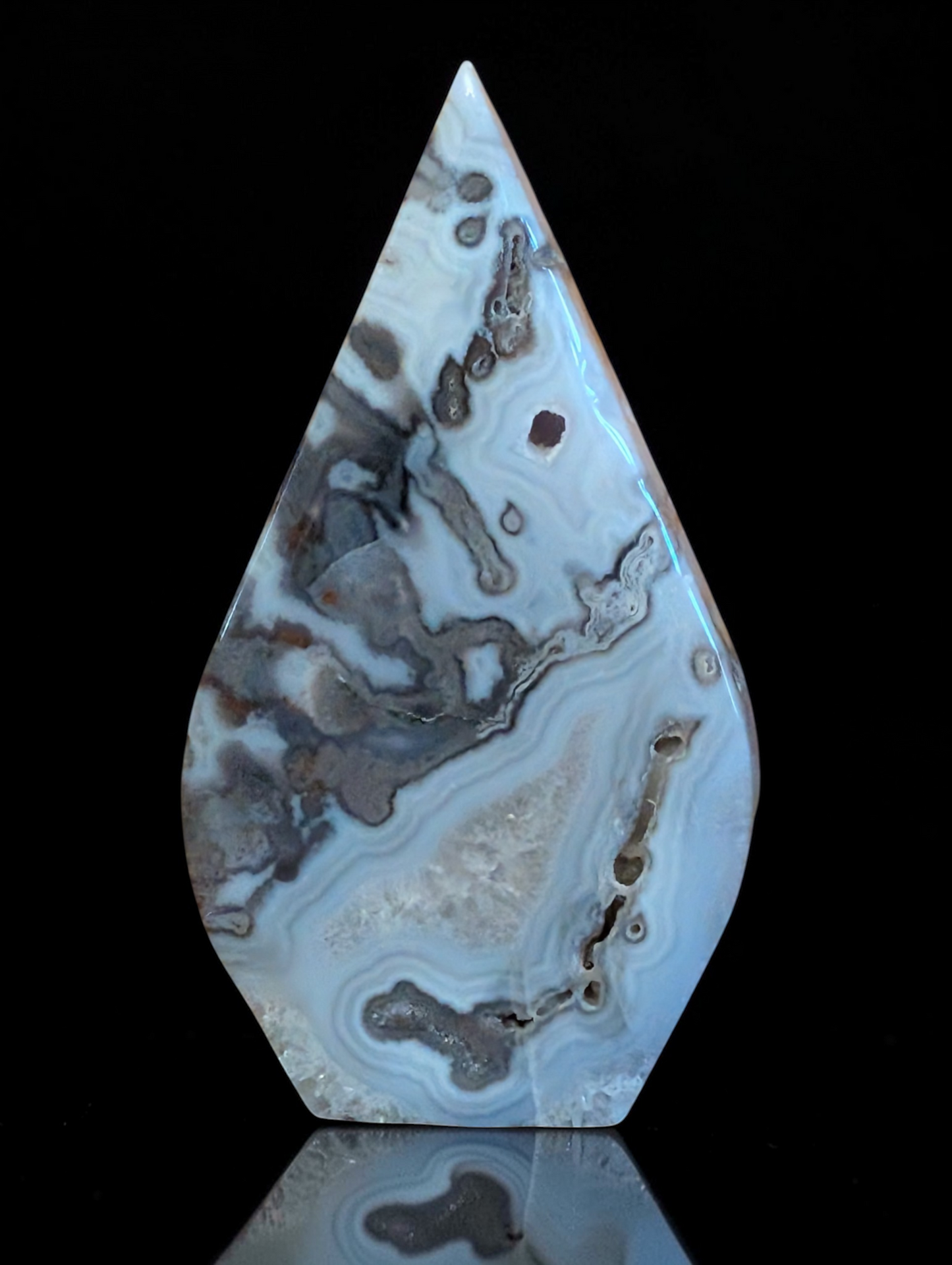Banded Plume Agate with Druzy Quartz