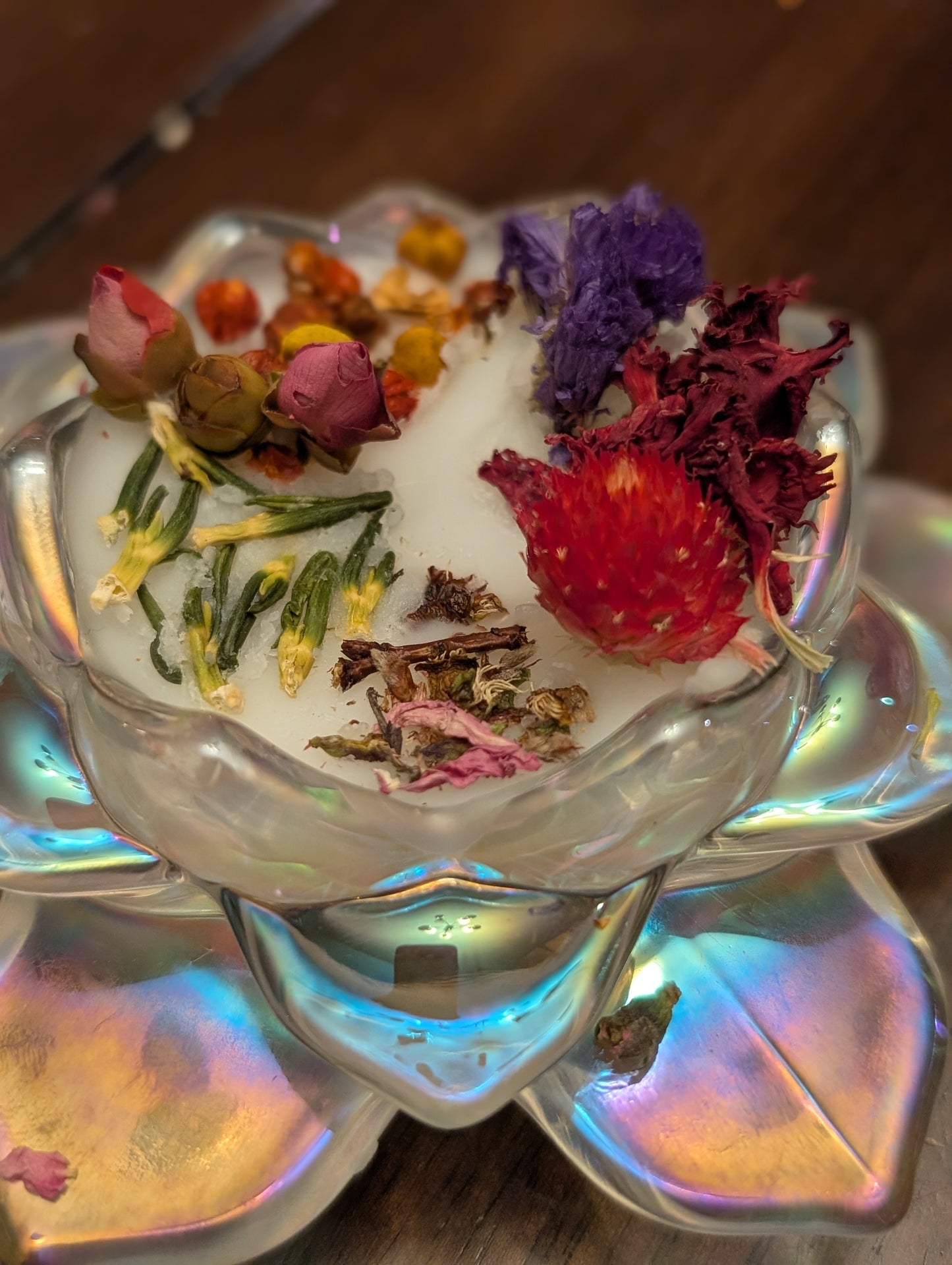 Lotus Iridescent Wickless Candles