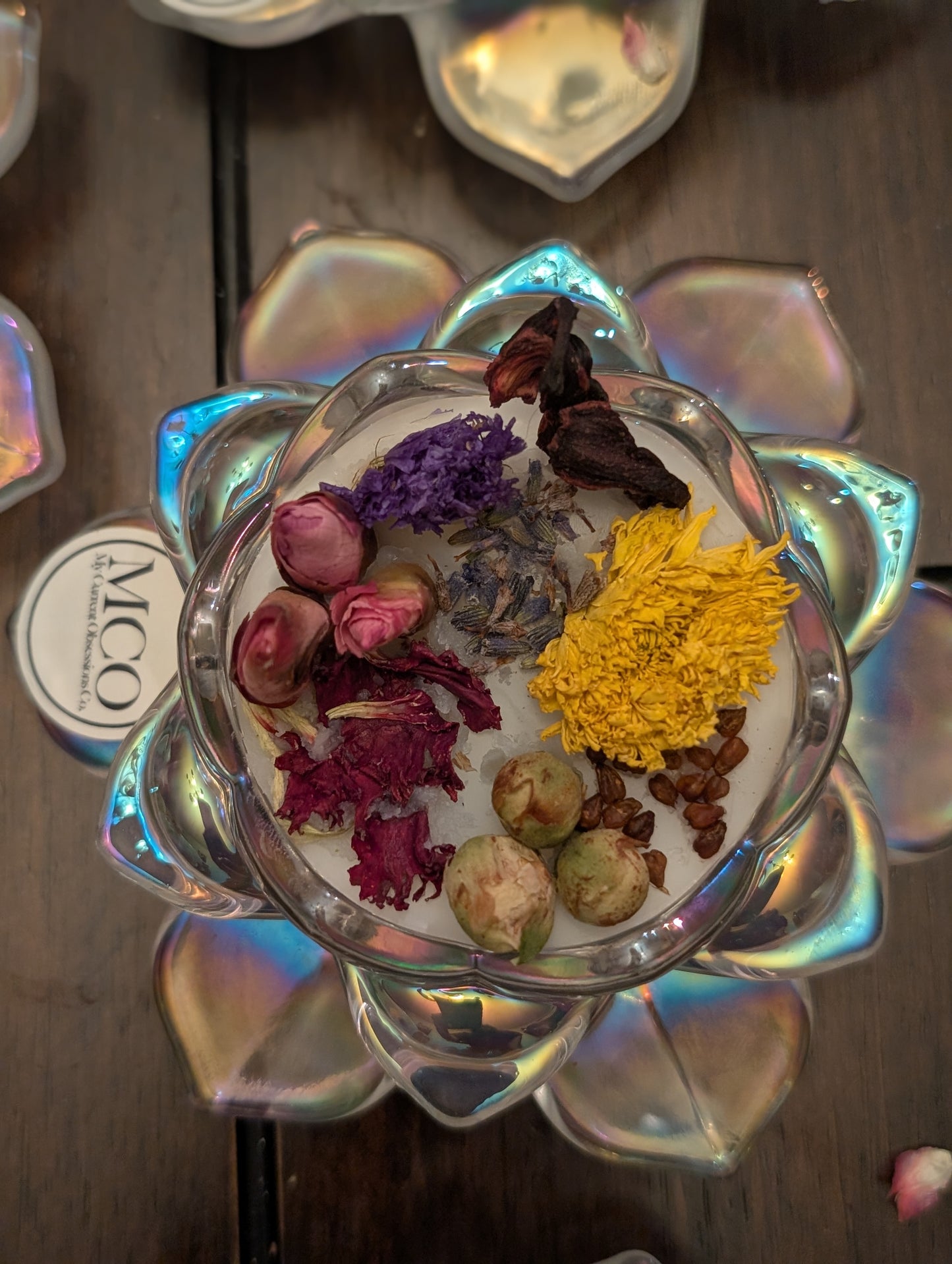 Lotus Iridescent Wickless Candles