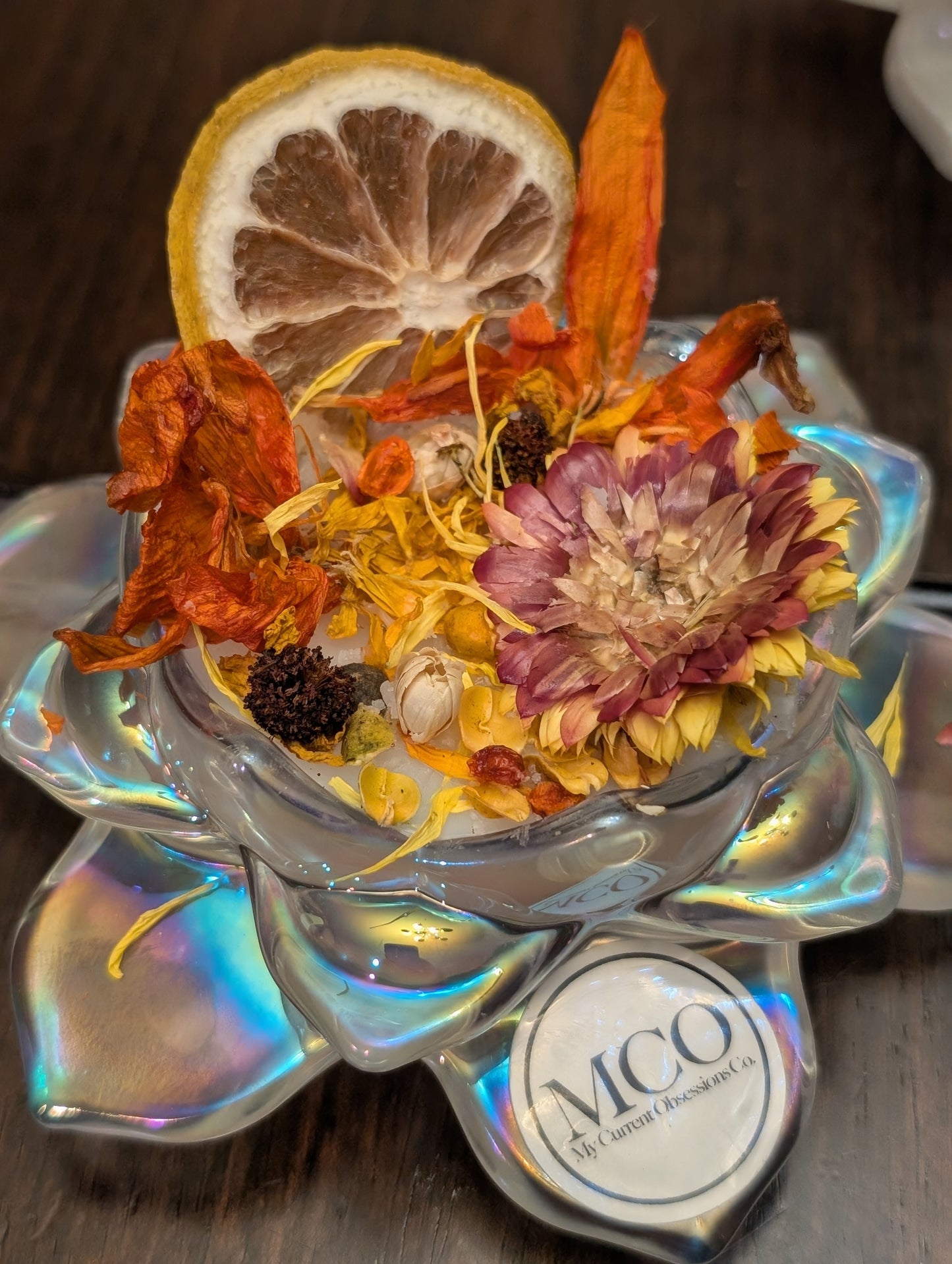 Lotus Iridescent Wickless Candles