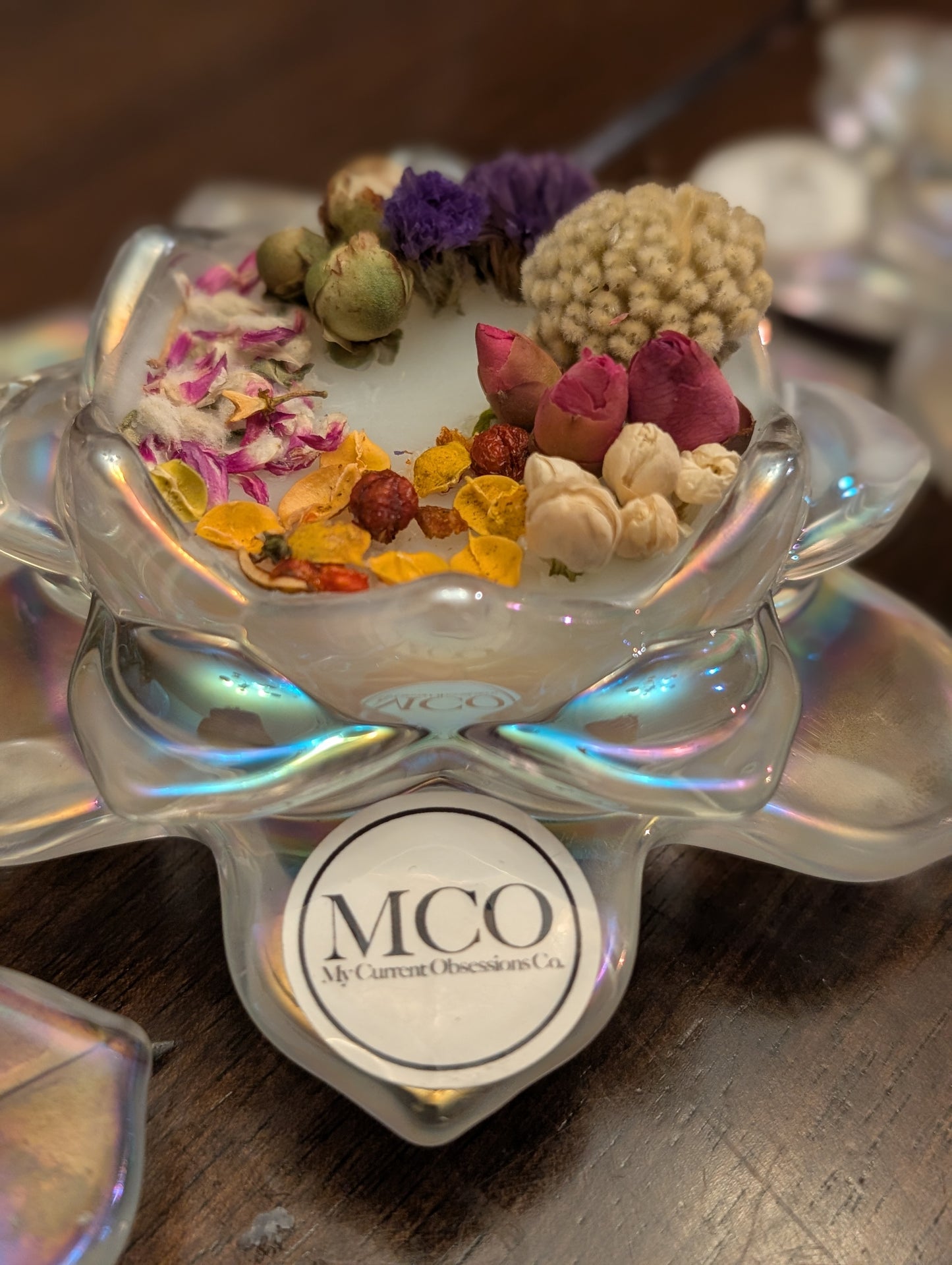 Lotus Iridescent Wickless Candles