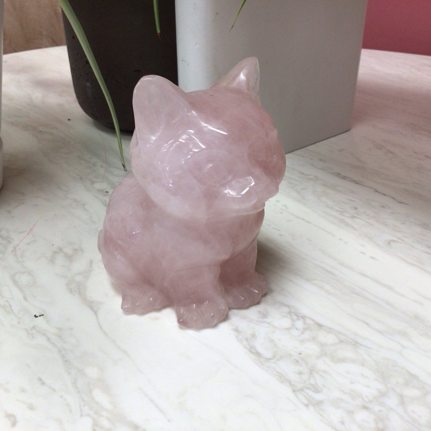 Large Rose Quartz Cat