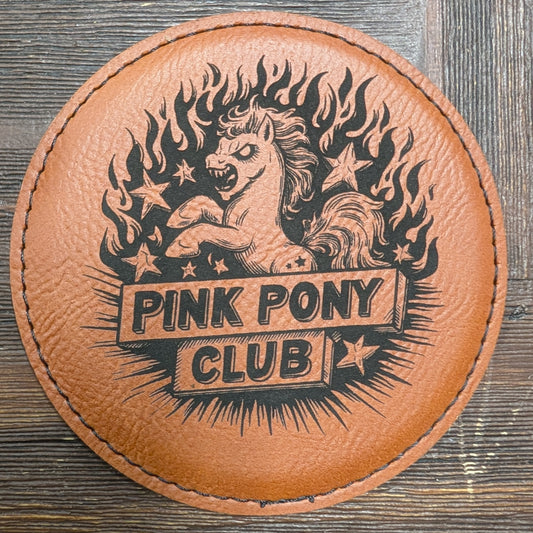 Pink Pony Club Leatherette Coaster