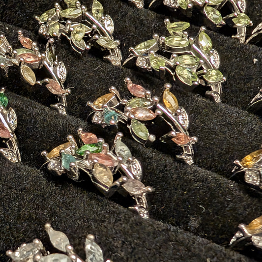 Leaf Gemstone Rings