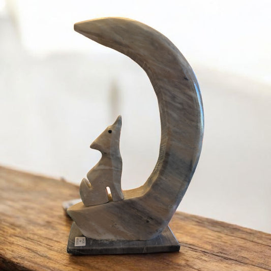 Wolf and The Moon Carving