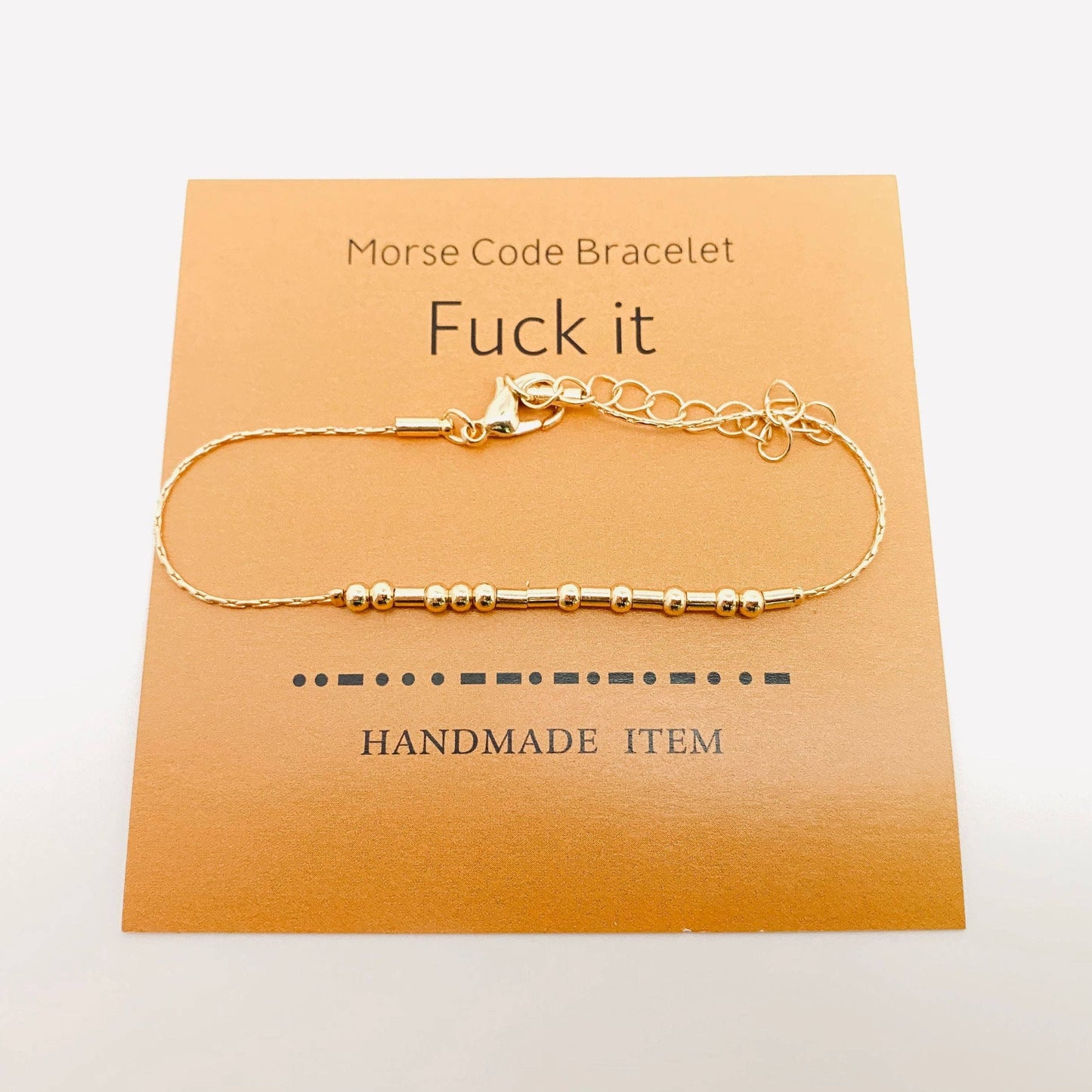 Golden F*** It Handmade Morse Code Bracelets