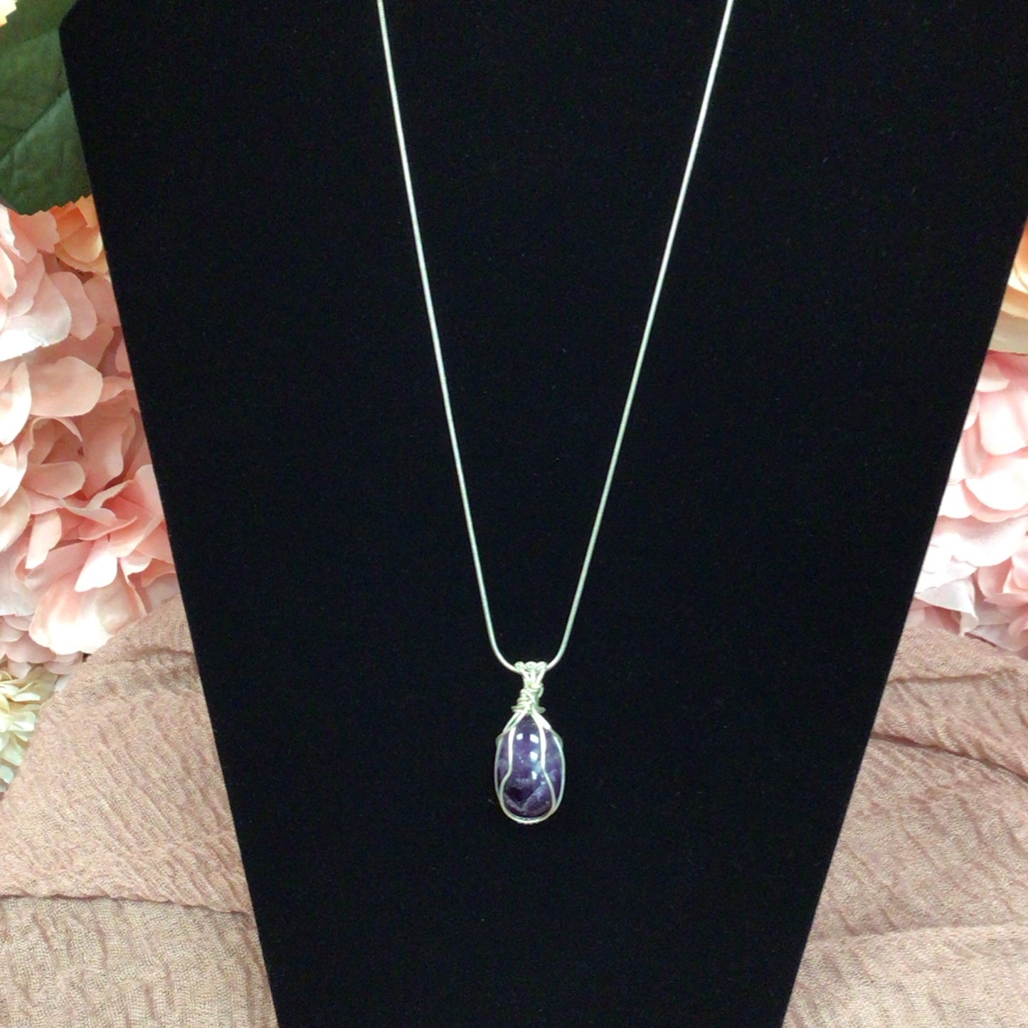 Wire Wrapped Dream Amethyst Necklace