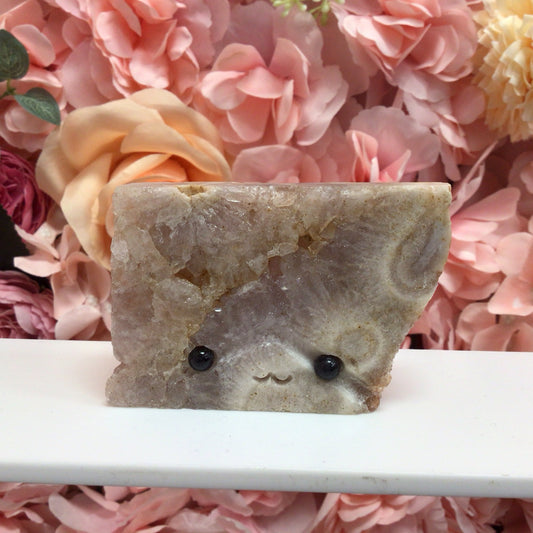 Pink Amethyst and Flower Agate Crystal Buddy #V650982
