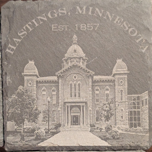Hastings City Hall Slate Coaster