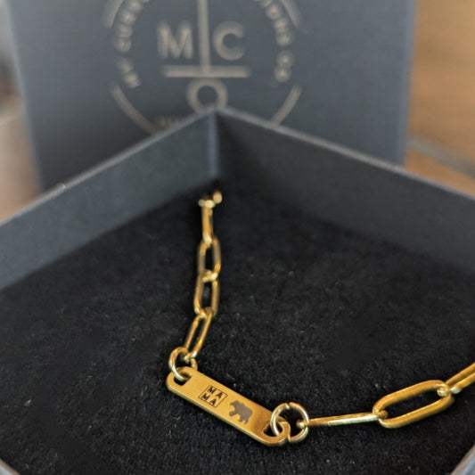 Mama Bear Engravable Paperclip Bar Necklace