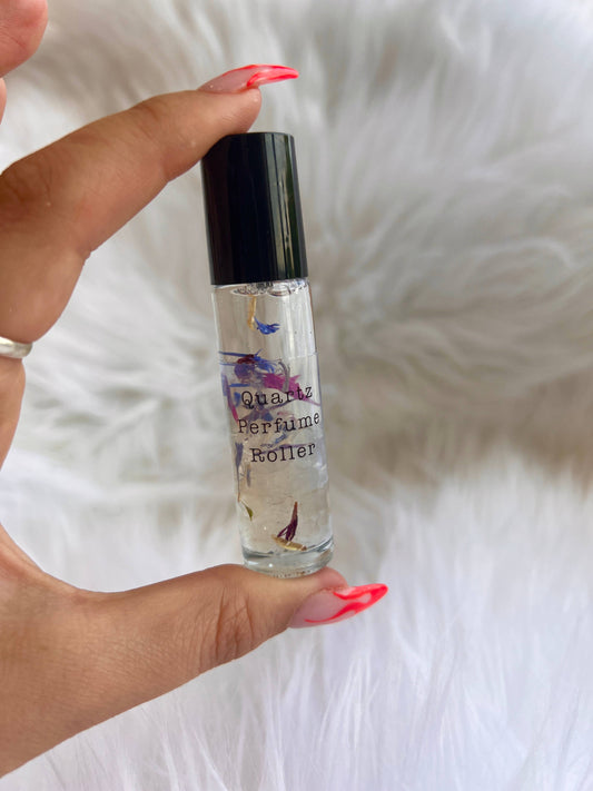 Clear Quartz Crystal Perfume Roller