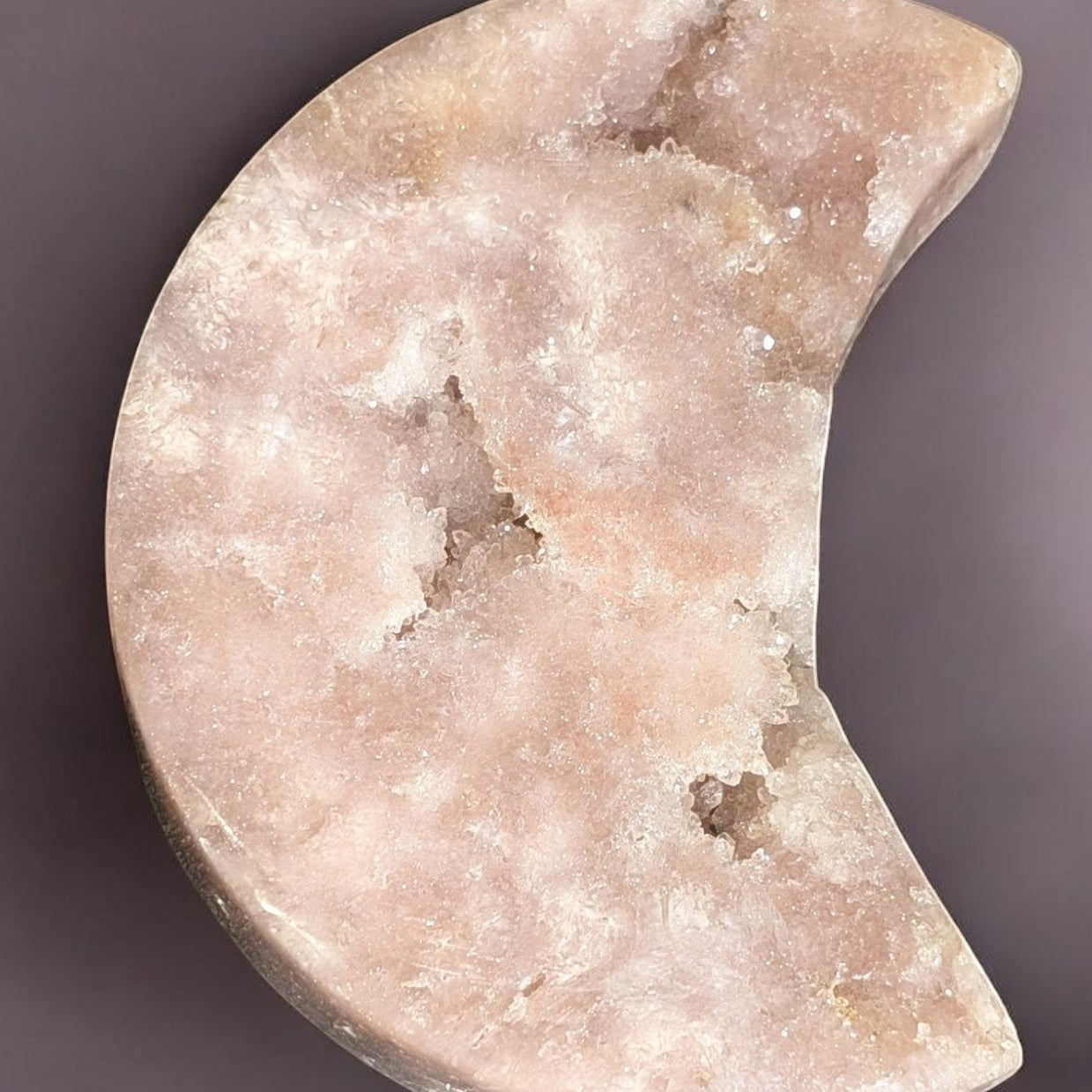 Pink Amethyst Moon with Druzy