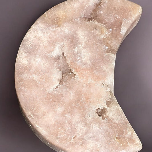 Pink Amethyst Moon with Druzy