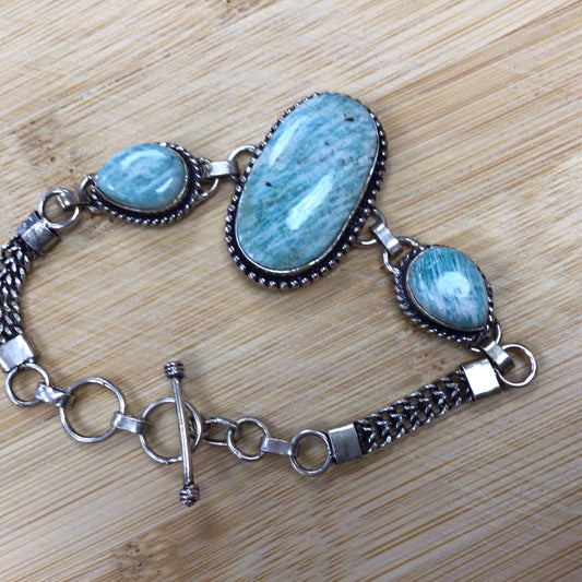 Amazonite and Metal Bracelet