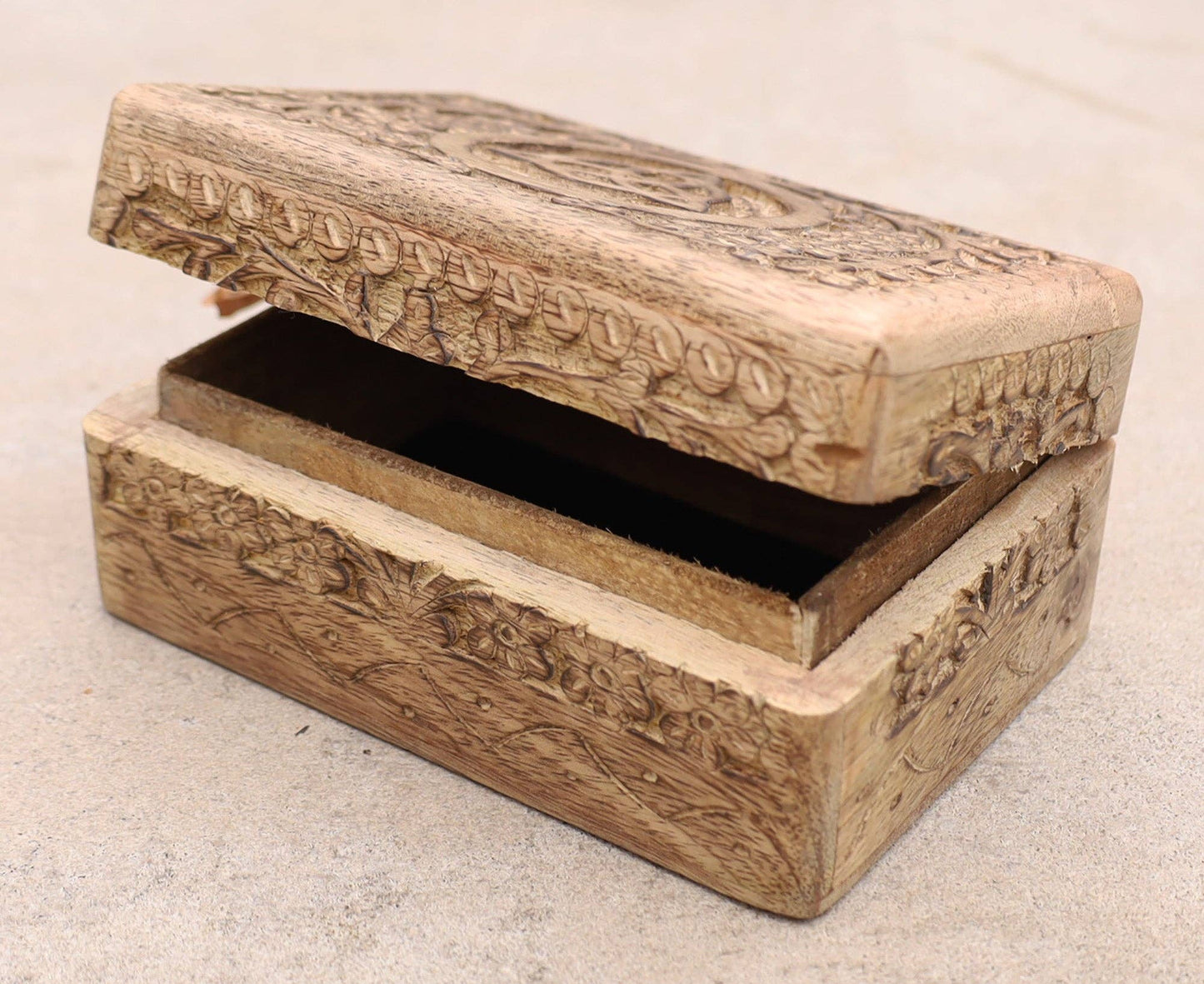 Hand Carved Triquetra Wooden Jewelry, Keepsake, Storage Box